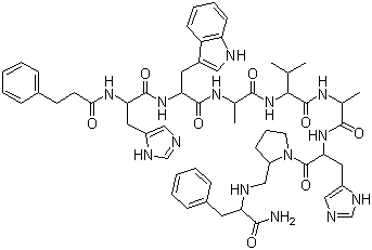 Deamino-Phe-His-Trp-Ala-Val-D-Ala-His-D-Pro-(@)-Phe-NH2ṹʽ_142061-53-8ṹʽ